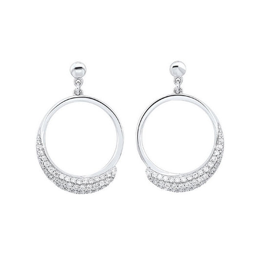 Gems One Silver Cubic Zirconia Earring