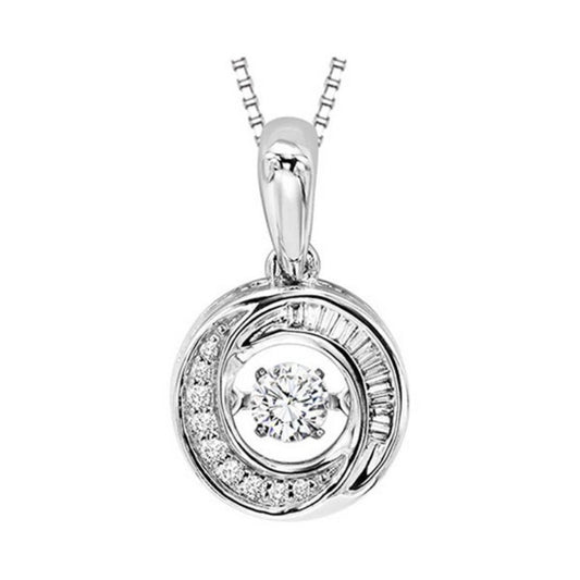 Gems One 10KT White Gold & Diamond Rhythm Of Love Neckwear Pendant  - 1/6 ctw