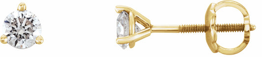14K Yellow 1/3 CTW Diamond Earrings