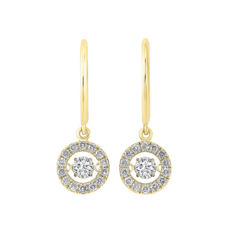 Gems One 14KT Yellow Gold & Diamond Rhythm Of Love Fashion Earrings  - 1 ctw