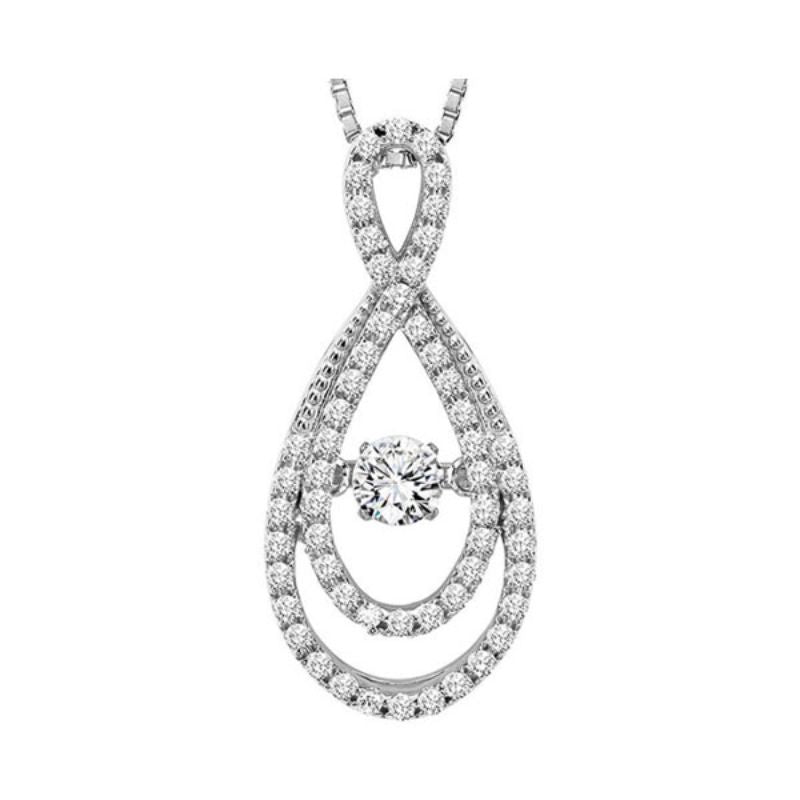 Gems One 14KT White Gold & Diamond Rhythm Of Love Neckwear Pendant  - 5/8 ctw