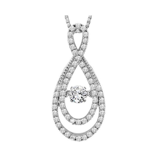 Gems One 14KT White Gold & Diamond Rhythm Of Love Neckwear Pendant  - 5/8 ctw