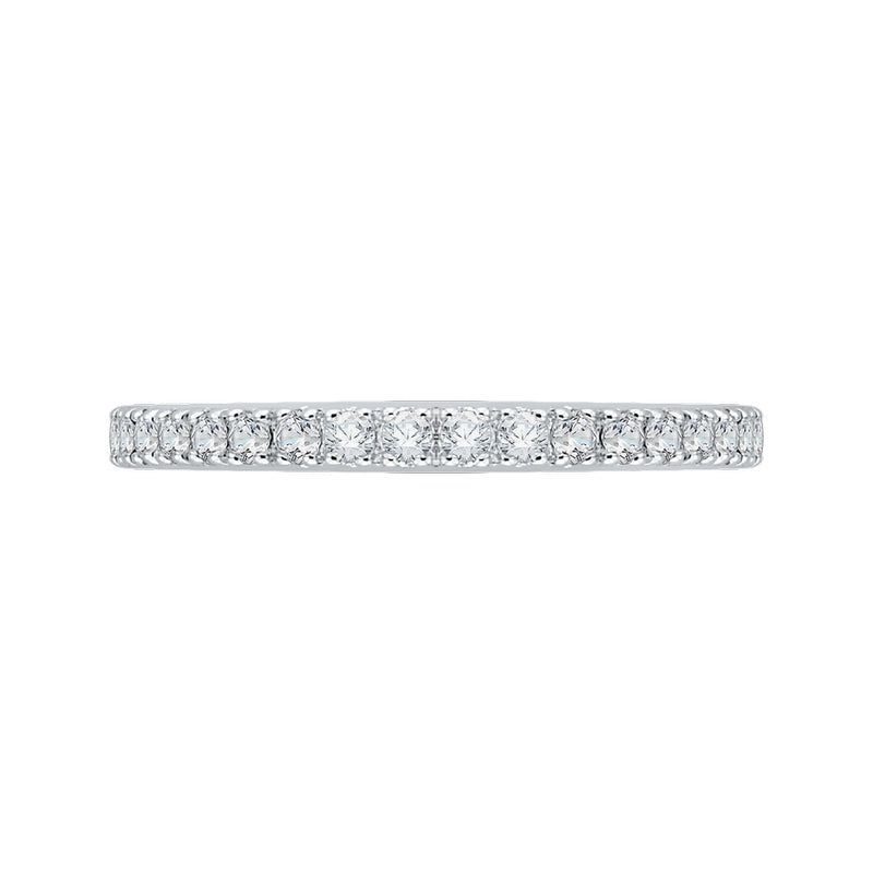 Shah Luxury Round Diamond Half-Eternity Wedding Band In 14K Two-Tone Gold