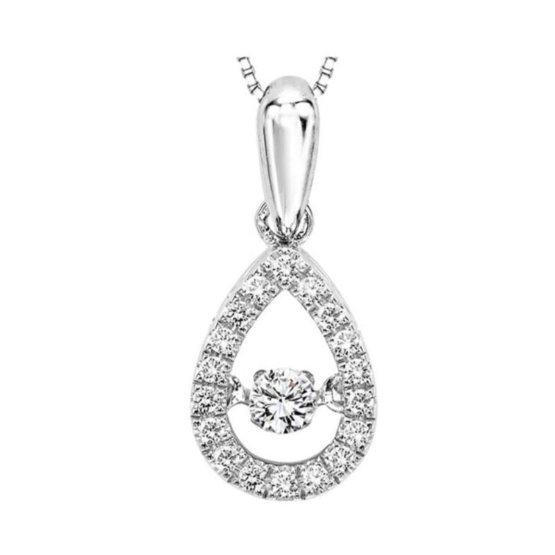 Gems One 14KT White Gold & Diamonds Stunning Neckwear Pendant - 1/5 ctw