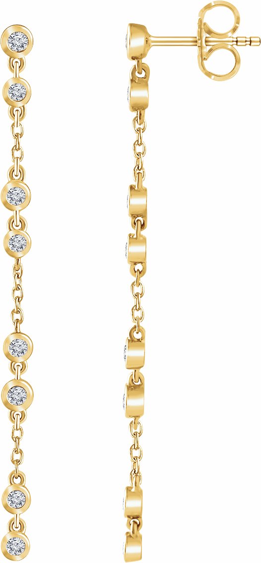 14K Yellow 1/3 CTW Diamond Chain Earrings