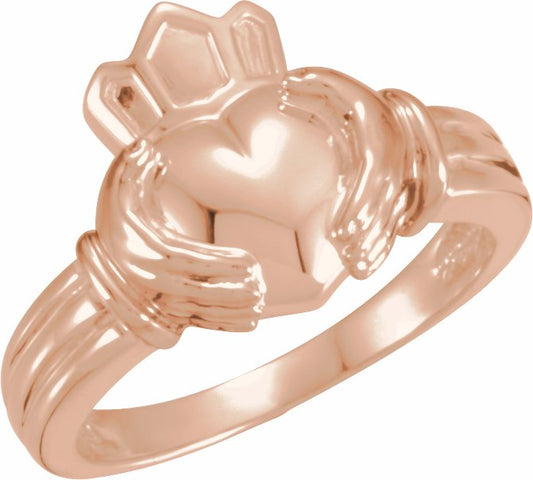 14K Rose Claddagh Ring