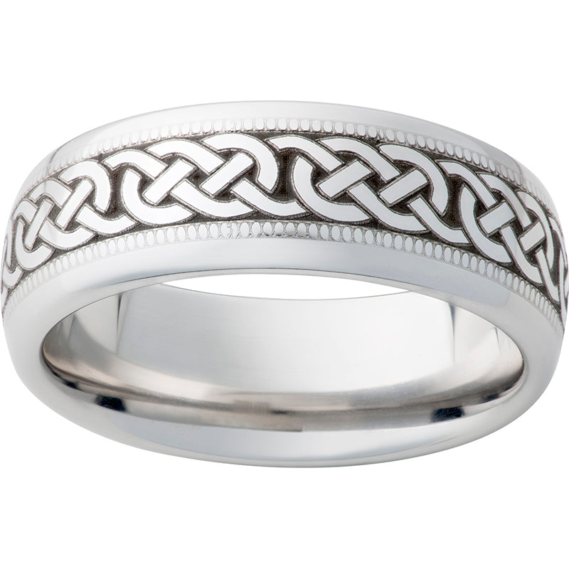 Serinium Domed Band with 3KM Laser Engraving