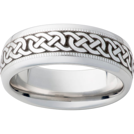 Serinium Domed Band with 3KM Laser Engraving