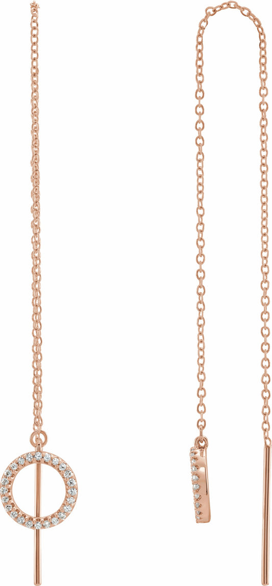 14K Rose 1/6 CTW Diamond Geometric Chain Earrings