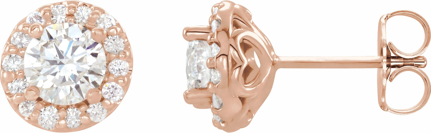 14K Rose 5/8 CTW Diamond Earrings