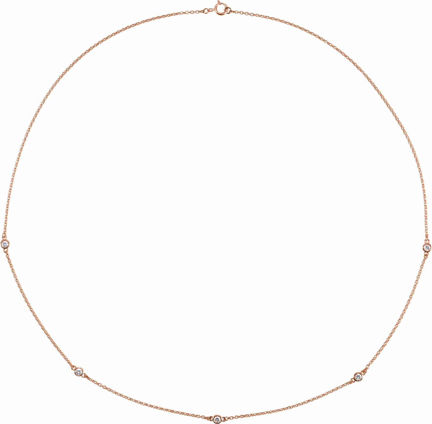 14K Rose 1/4 CTW Diamond 5-Station 18 Necklace