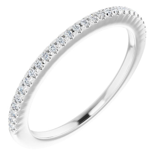 14K White 1/8 CTW Diamond French-Set Anniversary Band