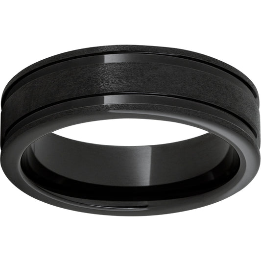 Black Diamond Ceramic Rounded Edge Band with Stone Finish