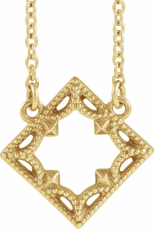 14K Yellow Vintage-Inspired Geometric 18 Necklace