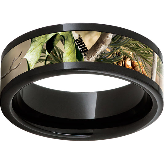 Black Diamond Ceramic Pipe Cut Band with Realtree APG Inlay