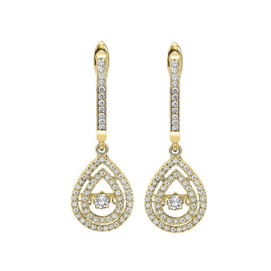 Gems One 14KT Yellow Gold & Diamond Rhythm Of Love Fashion Earrings   - 1/2 ctw