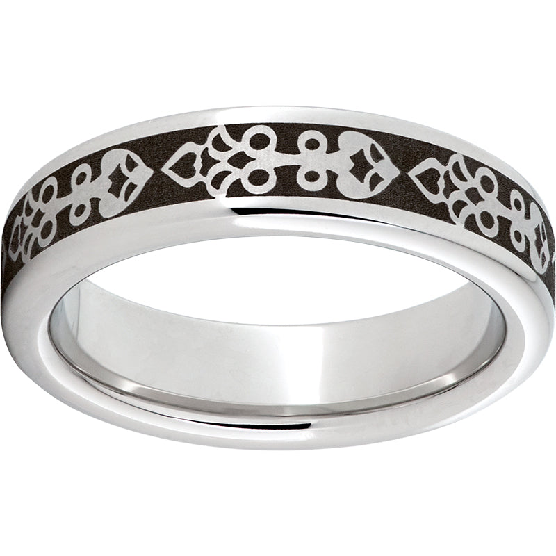 Serinium Pipe Cut Band with Axial Laser Engraving