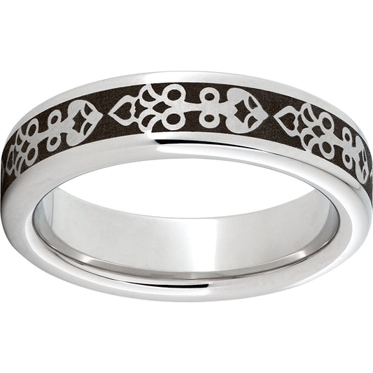 Serinium Pipe Cut Band with Axial Laser Engraving