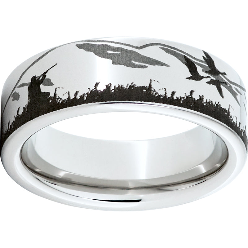 Serinium Pipe Cut Band with Hunter Laser Engraving