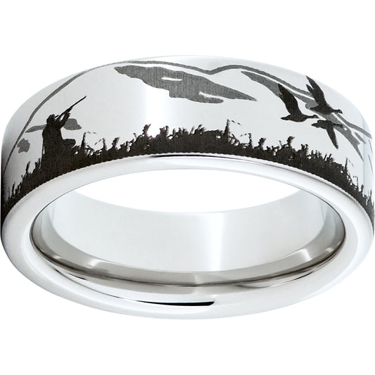 Serinium Pipe Cut Band with Hunter Laser Engraving
