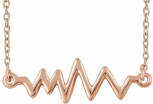14K Rose Heartbeat 16-18 Necklace