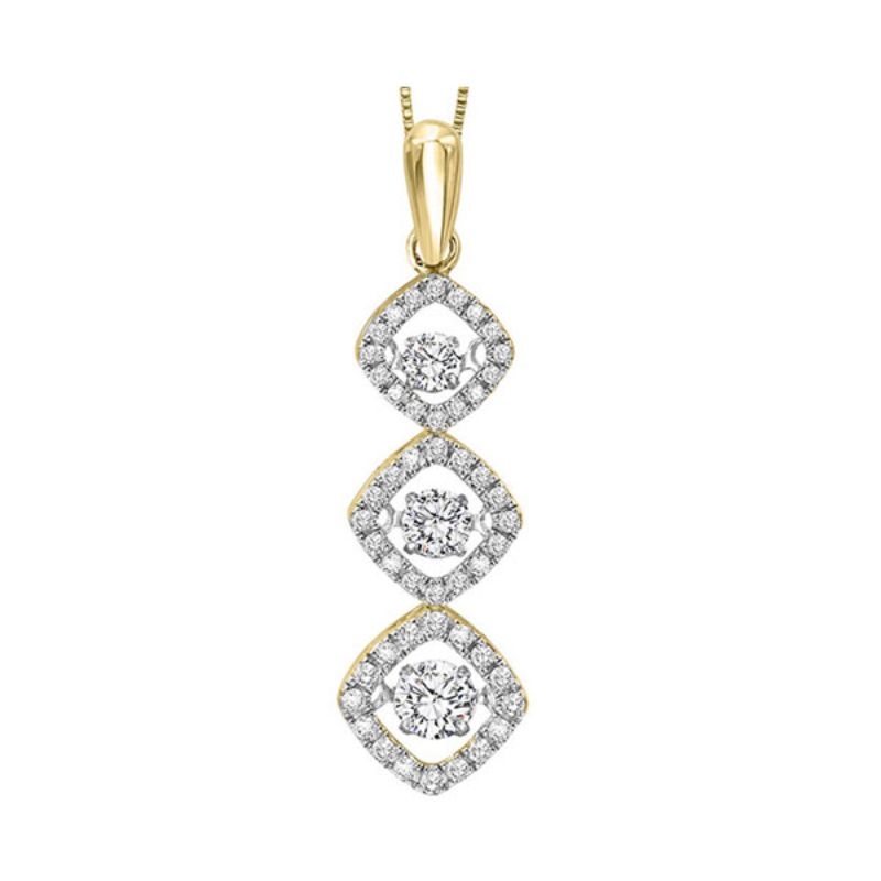 Gems One 14KT Yellow Gold & Diamond Rhythm Of Love Neckwear Pendant  - 1/2 ctw