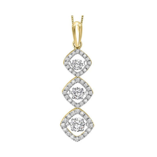 Gems One 14KT Yellow Gold & Diamond Rhythm Of Love Neckwear Pendant  - 1/2 ctw