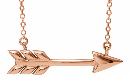 14K Rose Arrow 16-18 Necklace