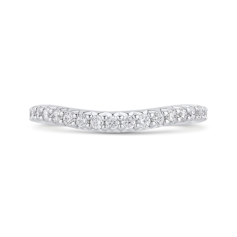 Shah Luxury 14K White Gold Round Diamond Half-Eternity Wedding Band