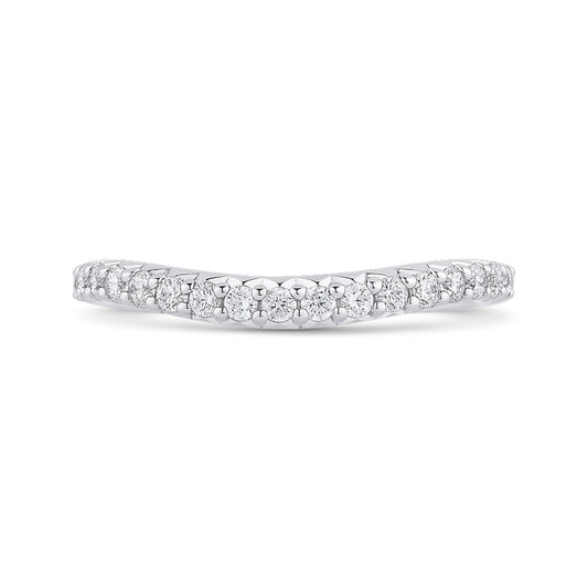 Shah Luxury 14K White Gold Round Diamond Half-Eternity Wedding Band