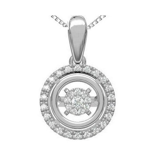 Gems One Silver (SLV 995) Diamond Rhythm Of Love Neckwear Pendant   - 1/10 ctw
