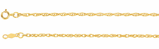 14K Yellow 1.5 mm Rope 7 Bracelet