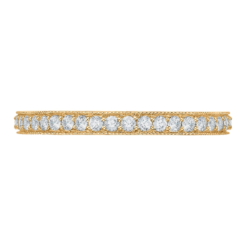 Shah Luxury Round Diamond Eternity Wedding Band In 14K Yellow Gold