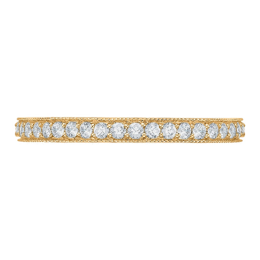 Shah Luxury Round Diamond Eternity Wedding Band In 14K Yellow Gold