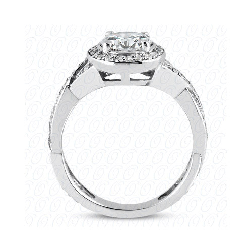 14k White Gold Diamond Semi-Mount Halo Engagement Ring