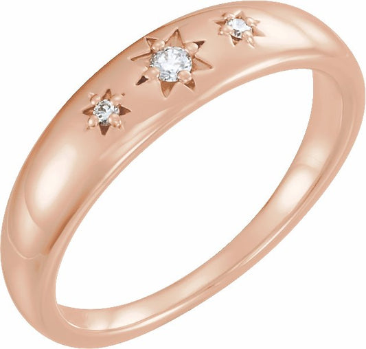 14K Rose .05 CTW Diamond Starburst Ring