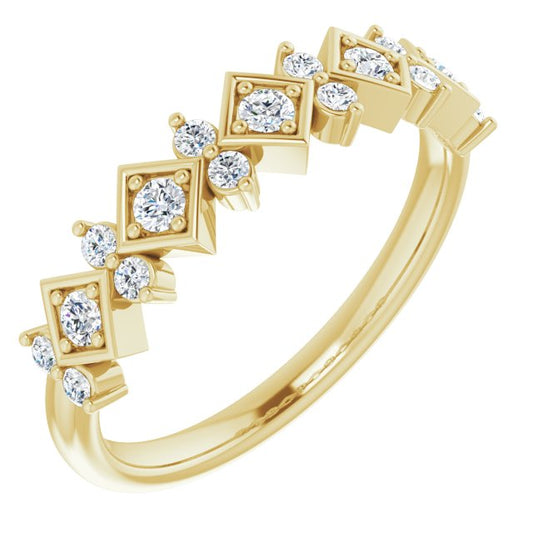 14K Yellow 1/3 CTW Five-Stone Diamond Anniversary Band
