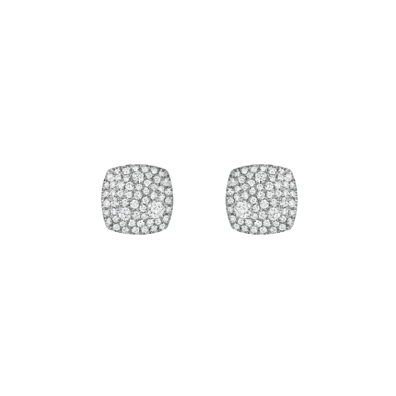 Henri Daussi 18k White Gold Diamond Stud Earrings