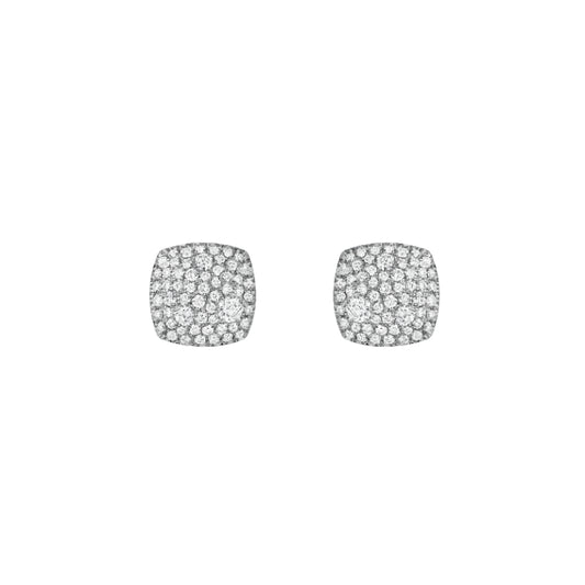 Henri Daussi 18k White Gold Diamond Stud Earrings