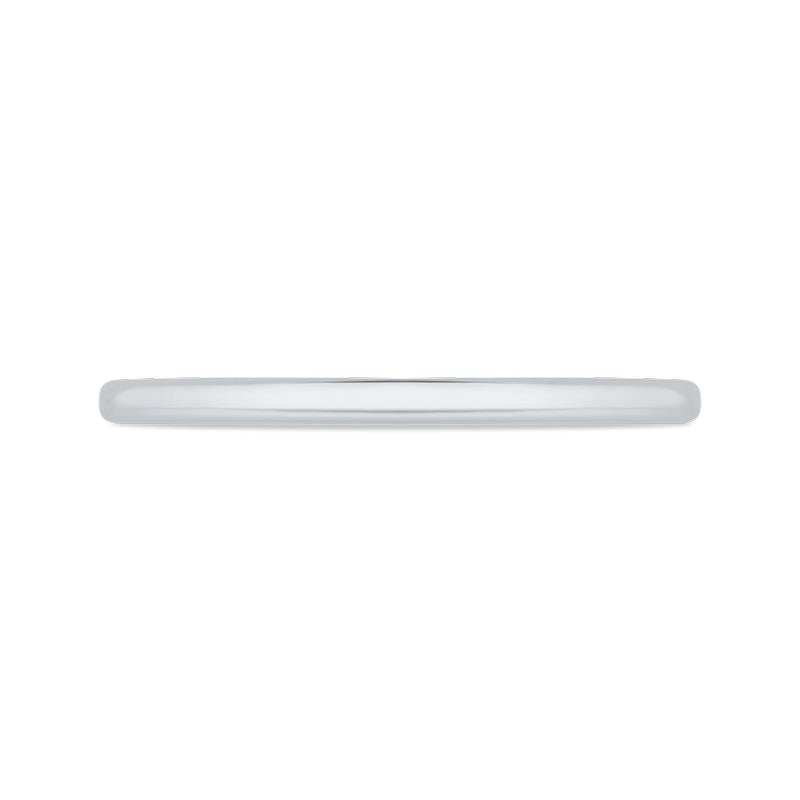 Shah Luxury 14K White Gold Plain Wedding Band with Milgrain