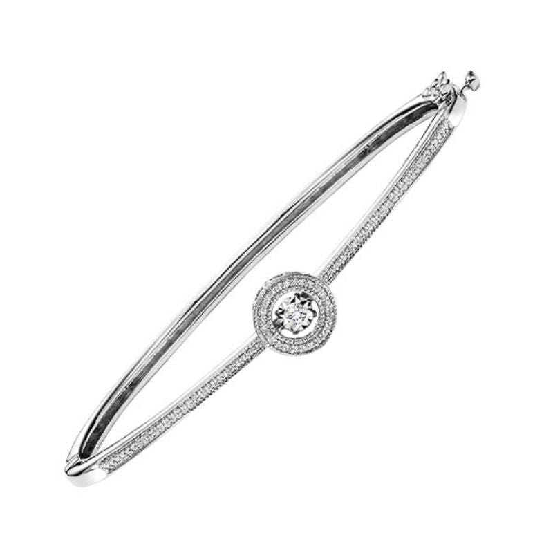 Gems One Silver (SLV 995) & Diamonds Stunning Bangle - 1/10 ctw