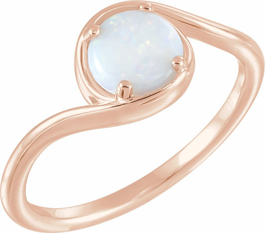 14K Rose Opal Bypass Ring