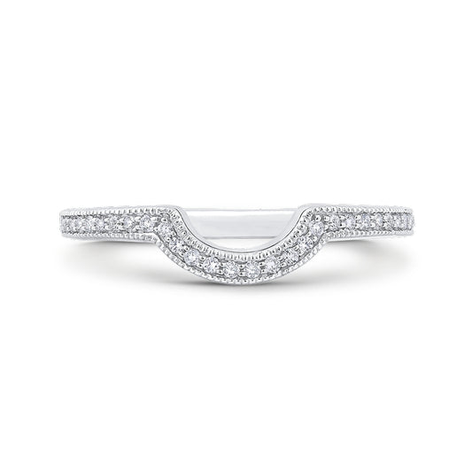 Shah Luxury 14K White Gold Round Diamond Half-Eternity Wedding Band