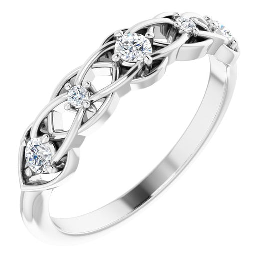 14K White 1/5 CTW Diamond Stackable Ring