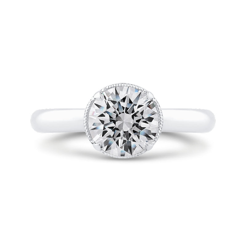 Shah Luxury 14K White Gold Diamond Engagement Ring (Semi-Mount)