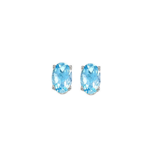 Gems One 14Kt White Gold Blue Topaz (1/2 Ctw) Earring