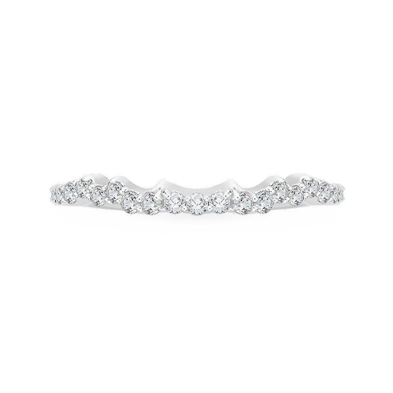 Shah Luxury 14K White Gold Round Diamond Wedding Band