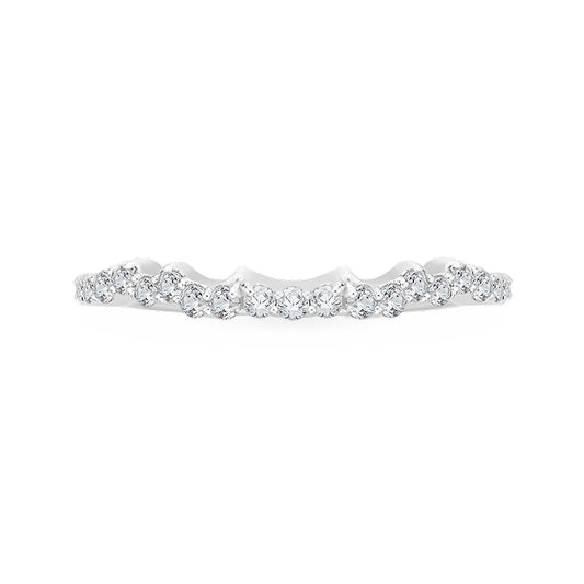 Shah Luxury 14K White Gold Round Diamond Wedding Band