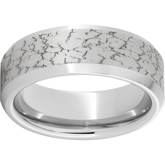 Serinium Beveled Edge Band with Tectonic Laser Engraving