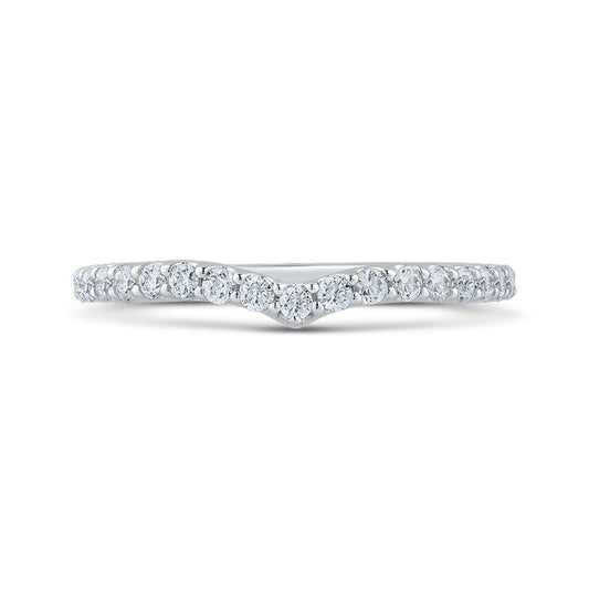 Shah Luxury 14K White Gold Round Diamond Half-Eternity Wedding Band